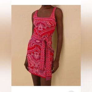 Farm Rio Paisley Scarf Knit Mini Dress